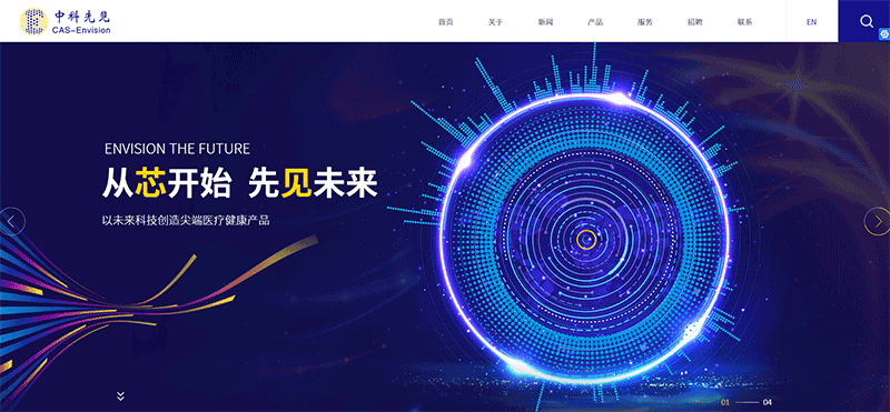 网络再签中科先见医疗科技有限公司，公司主要研发的人工视网膜（需要作出专题页），芯片待加工。设计风格 需要比较有科技感、新颖、创新。